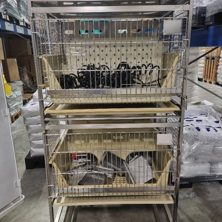 Rack with Rabbit Cages